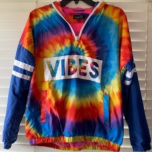Tie dye pull over jacket.
